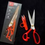 10-Inch Tailoring Scissors with Thread Cutter – Red Handle - Image 3