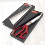 10-Inch Tailoring Scissors with Thread Cutter – Red Handle