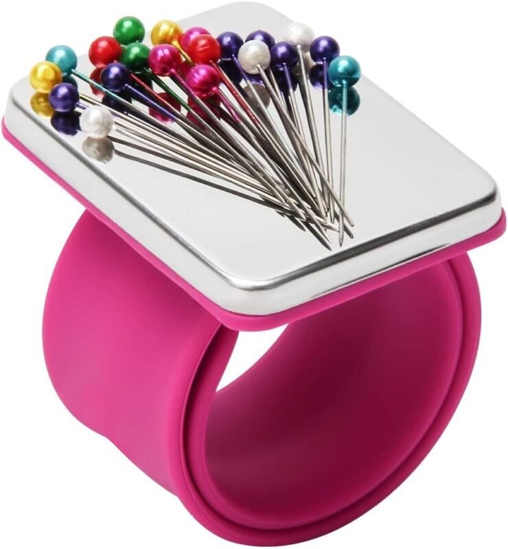 Magnetic sewing pincushion wristband random colour with silicone strap and strong magnet