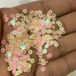 Round Shape Sewing Shiny or Rainbow Sequins Baby Pink Color 4MM (10grams) - Image 2