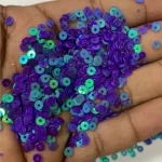 Round Shape Sewing Sequins 4mm Blue Violet Iridescent (10g) - Image 2