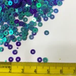 Round Shape Sewing Sequins 4mm Blue Violet Iridescent (10g) - Image 3