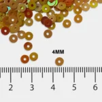 Round Shape Sewing Shiny or Rainbow Sequins Orange Iridescent Color 4MM (10grams) - Image 2