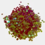 Round Shape Sewing Shiny or Rainbow Sequins Rose with Gold Shade Color 4MM (10grams)