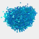 Round Shape Sewing Sequins 4 mm | Shiny Rainbow Sky Blue Iridescent Craft Sequins (10 g)