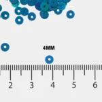 Round Shape Sewing Sequins 4 mm | Shiny Rainbow Sky Blue Iridescent Craft Sequins (10 g) - Image 2