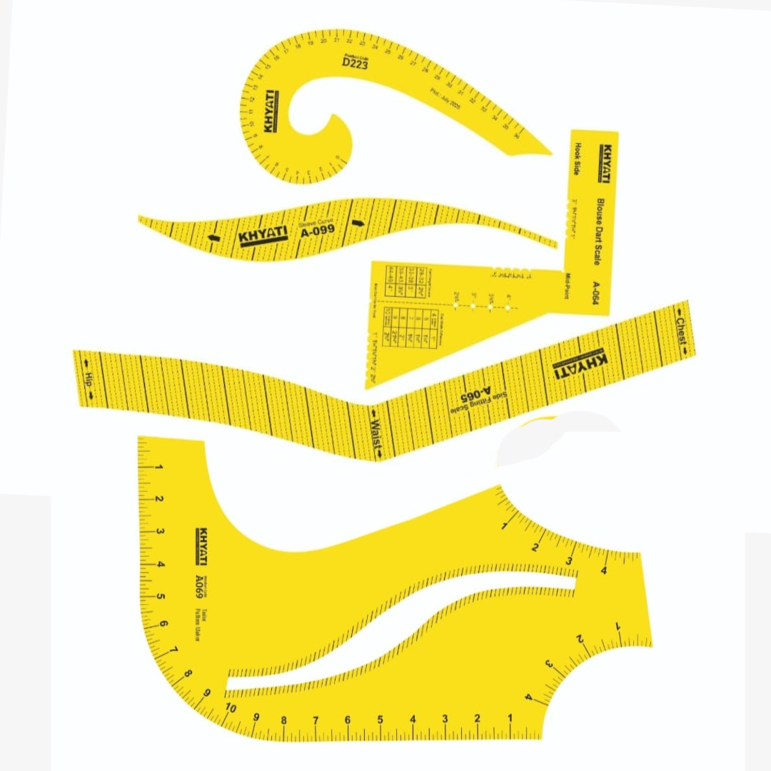 Your paragraph text (12) 5-Piece Tailoring Scale Set for Pattern Making - Image 1