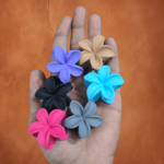 OG Korean Hair Clips - Set of 6 Matte Finish Medium Floral Claw Clips | Aesthetic K-Style Strong Hold Hair Accessories - Image 2