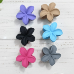 OG Korean Hair Clips - Set of 6 Matte Finish Medium Floral Claw Clips | Aesthetic K-Style Strong Hold Hair Accessories