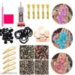 Customized Hair Accessory Making Kit – Includes Center Clips, Hair Bands, Tic Tac Clips, Shells, Stones, MDF, Glue Pen & B7000 Glue – DIY Craft Accessories Set