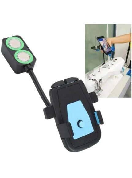 Sewing machine mobile phone holder with double magnet and flexible 360 degree rotation stand