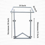 24x16 Rectangle Height Adjustable Aari Work Stand with Clips - Image 2
