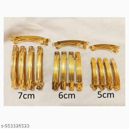 Golden Center Clip Set 12 Pcs – 7, 6, 5 cm – Lavanya's Mart