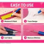 Tailoring Kit 12 Pcs – Tracing Wheel, Thread Cutter, Pins – view 3 – Lavanya's Mart