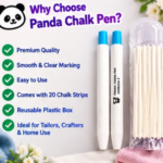 Panda Tailor Chalk Pen – Pack of 2 Pens + 20 Refills | Fabric Marking Pen for Tailoring, Sewing & Aari Work - Image 2