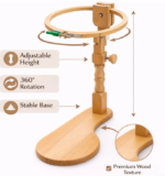 Lavanya’s Mart Wooden Embroidery Stand with 360° Rotation – Adjustable Aari & Hand Embroidery Hoop Stand - Image 4