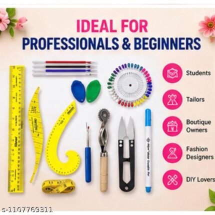 Tailoring Kit 12 Pcs – Tracing Wheel, Thread Cutter, Pins – Lavanya's Mart