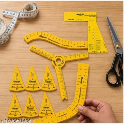Manan Blouse Cutting Scale Set 8 Pcs – 3 Dart Pattern Rulers – Lavanya's Mart