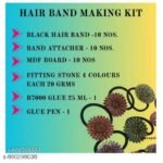 Hair Band Making Kit – DIY Bands, MDF Base & Kundan Stones – view 2 – Lavanya's Mart