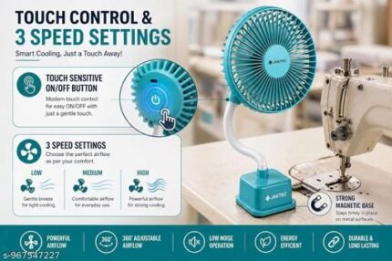 Sewing Machine Fan 5 Inch – Magnetic, Flexible Neck, 3 Speed – view 2 – Lavanya's Mart